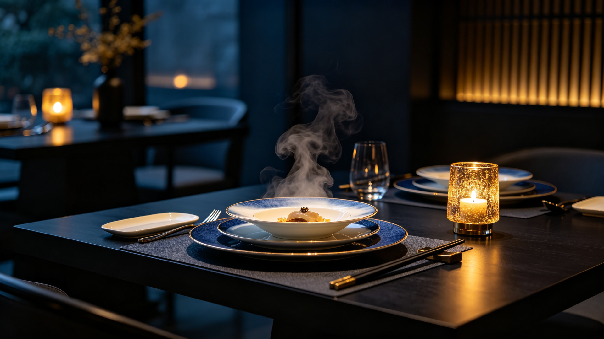 Fine dining table setting